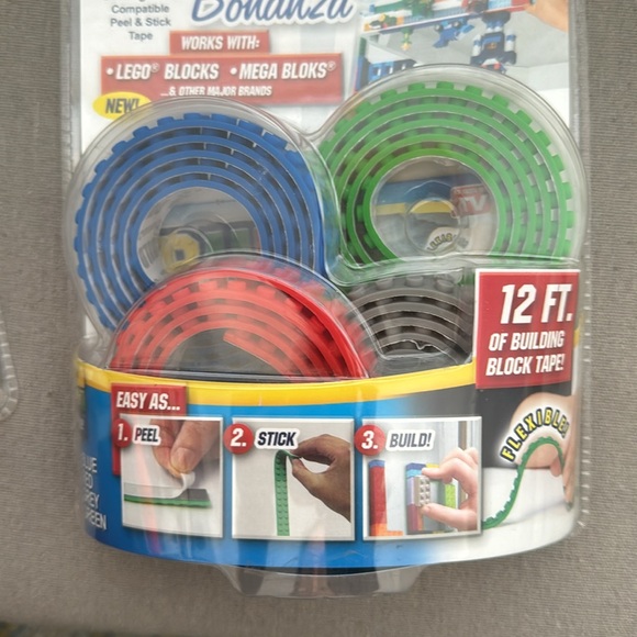 Set of 2 - Bonanza Building Block Lego Tape 4 Pack of 3 Ft Rolls - Picture 5 of 5
